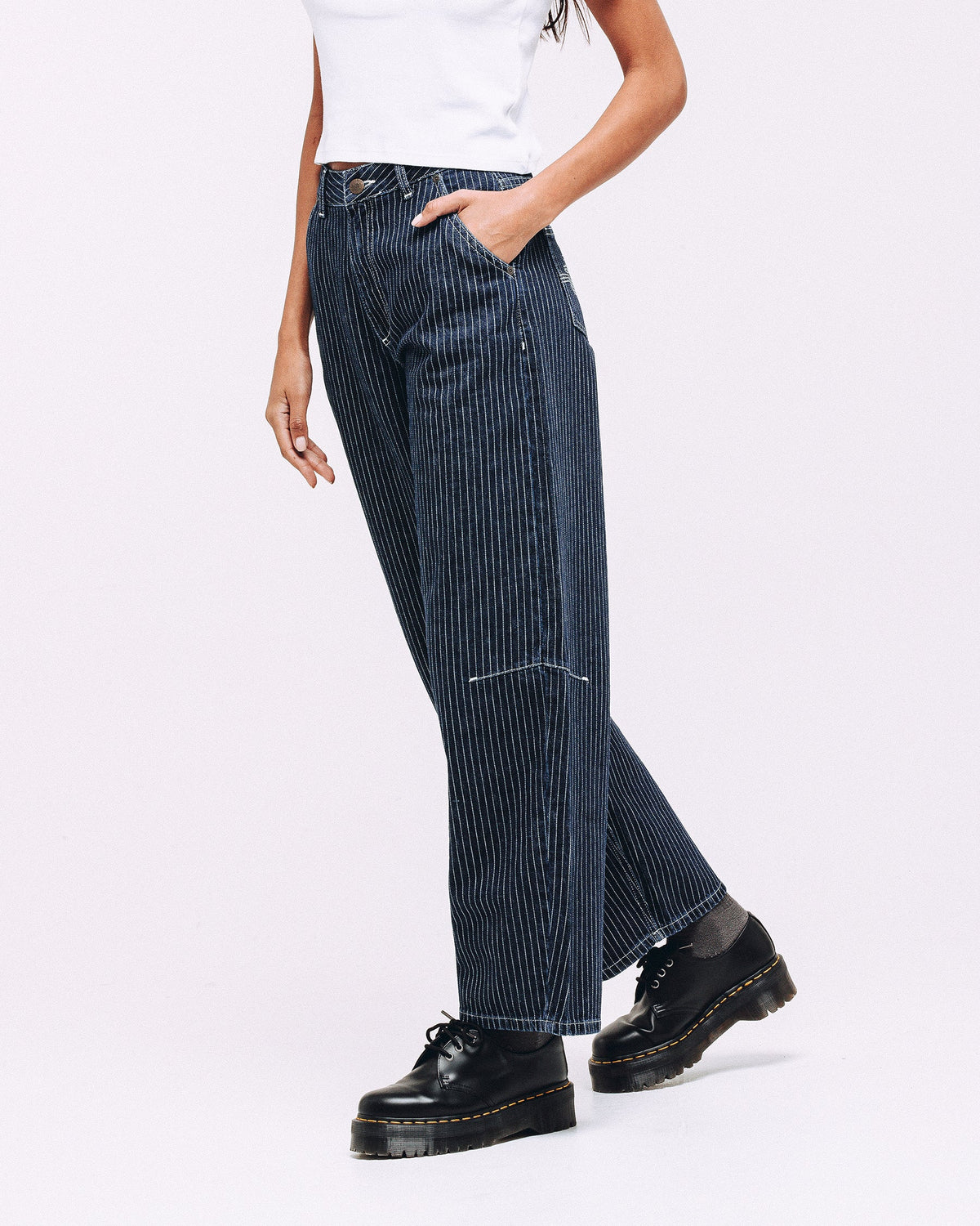 Forteks Grace Barrel Leg Jean Blue Hickory 13oz Denim