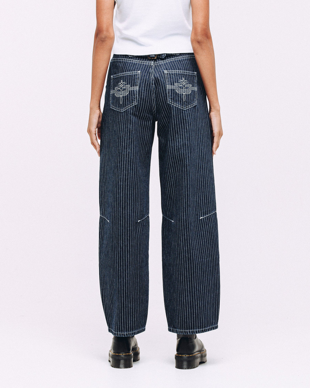 Forteks Grace Barrel Leg Jean Blue Hickory 13oz Denim