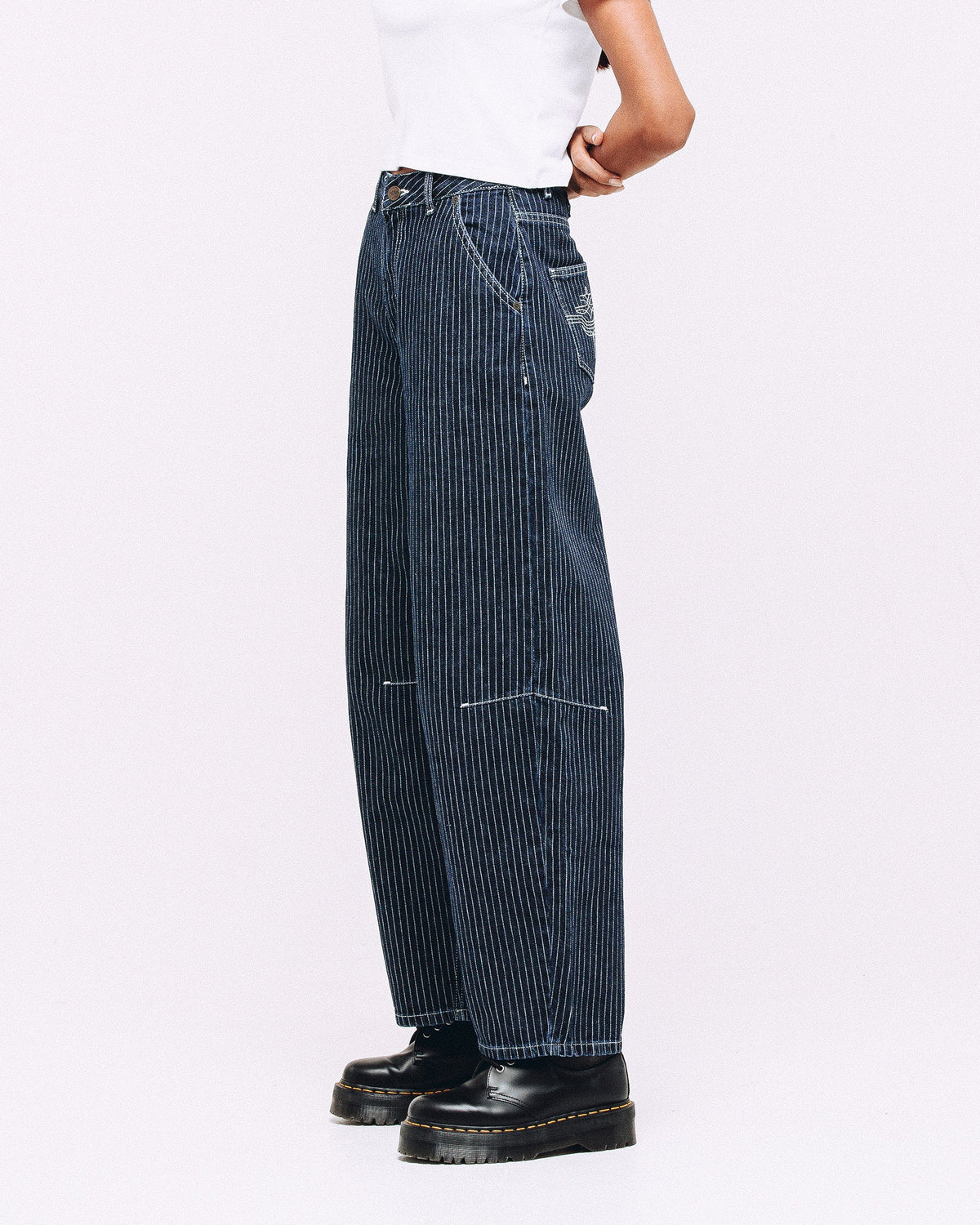 Forteks Grace Barrel Leg Jean Blue Hickory 13oz Denim